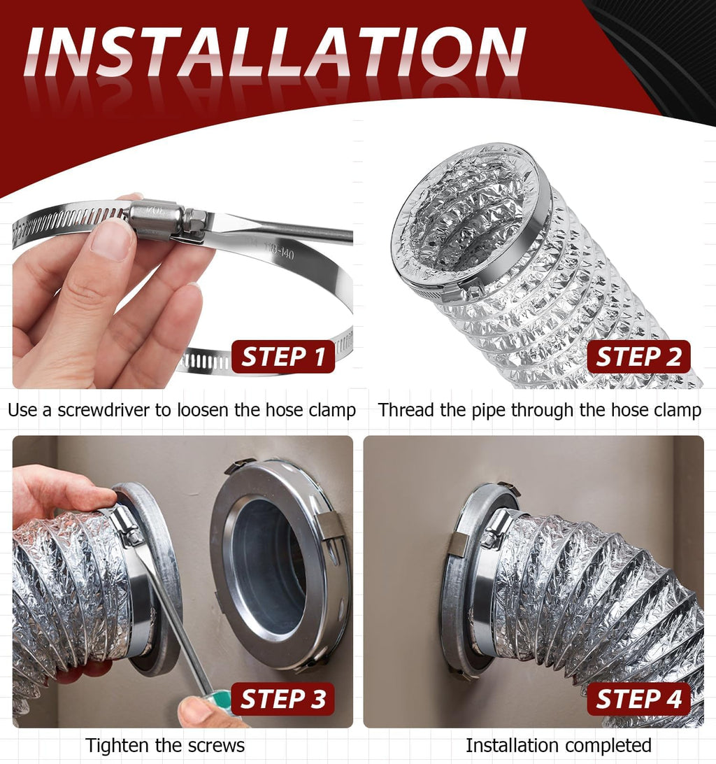 Bolatus Hose Clips 6-51 mm, 22 Pcs Hose Clamp Stainless Steel 304