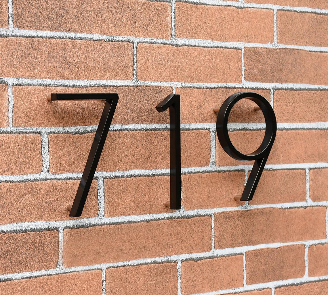 5" Stainless Steel Floating House Number, Metal Modern House Numbers (0)