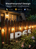 Brightown 52FT Solar String Lights Outdoor Waterproof, Last 30+ Hrs Runtime
