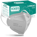 LEMENT 50pcs KN95 Face Mask Black 5-Layer Filter≥95% Cup Dust Safety Masks