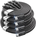 LISEN USB C to USB C Cable Charger 60W 4-Pack [0.5/1/2/2M] USBC to USBC