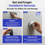HOME SO Suction Cup Hooks for Shower & Bathroom Towel Holder 2-Pack Black