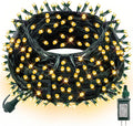 Dazzle Bright 300 LED Christmas String Lights, 100 FT Connectable Waterproof String Lights Green Wire with 8 Modes, Christmas Decorations for Indoor Outdoor Xmas Party Yard Garden (Warm White)