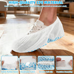 WUJUN 100/200 Pack Blue/Black Disposable Shoes Covers Boot Cover Waterproof, Dust-proof, Non-slip, One Size Fit Most, Protect Your Shoes, Carpets and Floors. Cleaning Accessories