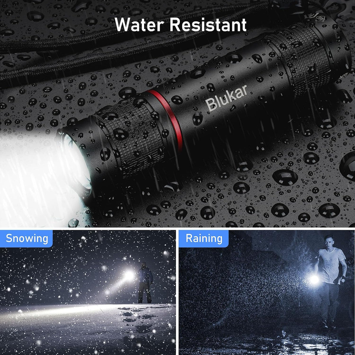 Blukar LED Torch Rechargeable, 2000L Super Bright Adjustable Focus Torches