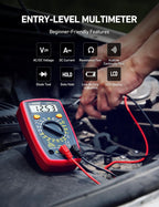 AstroAI Digital Multimeter 2000 Counts with Backlit LCD for DIY Home, Blue