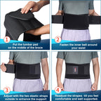 FEATOL Back Brace for Men & Women, Lower Back, Sciatica Pain Relief