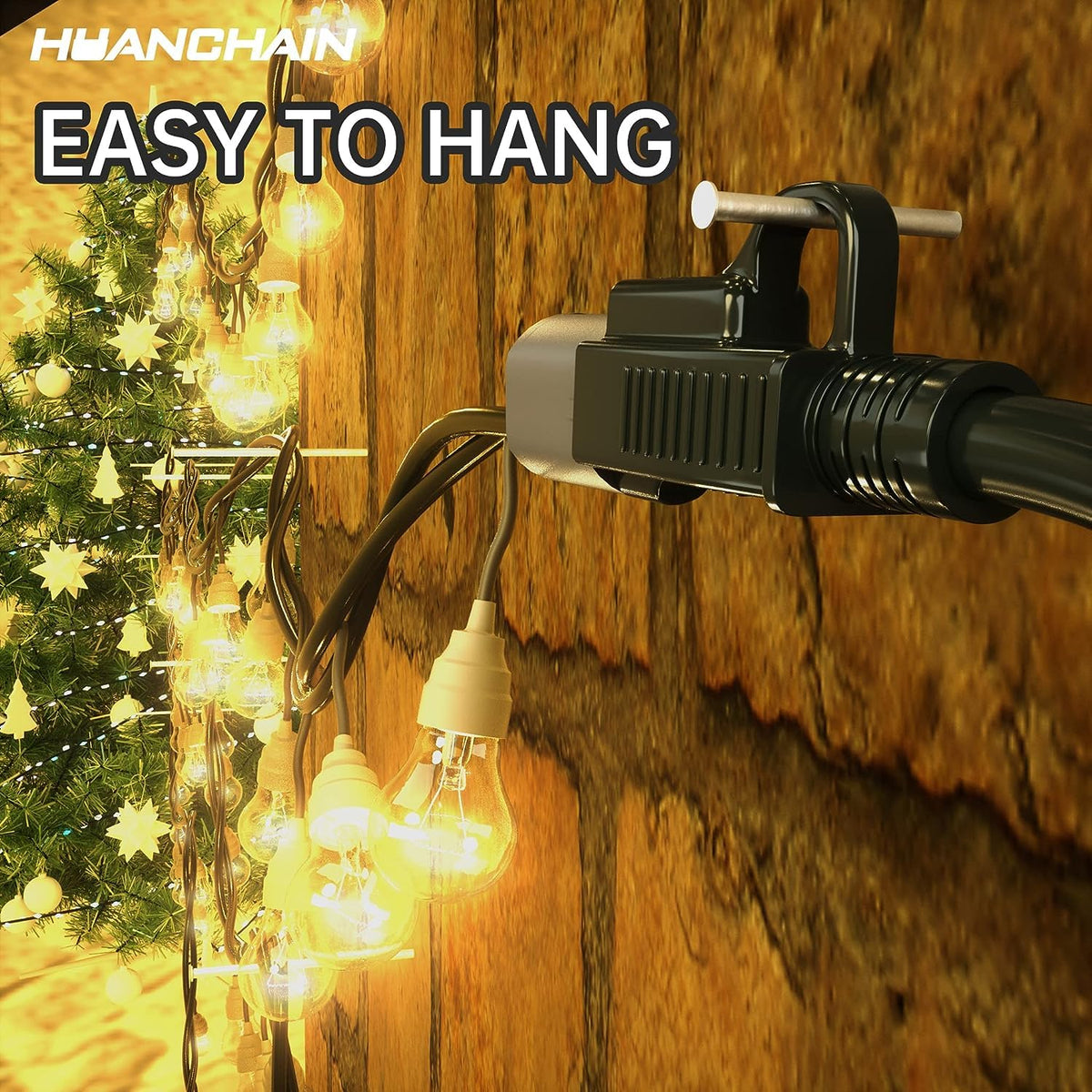 HUANCHAIN Indoor Black Extension Cord 3 FT Waterproof 16/3 Gauge