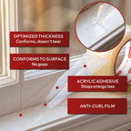 XFasten Transparent Window Weather Sealing Tape, 2-Inch x 30 Yards (50.8mm x 27.43m), Clear Window Draft Isolation Sealing Film Tape, No Residue
