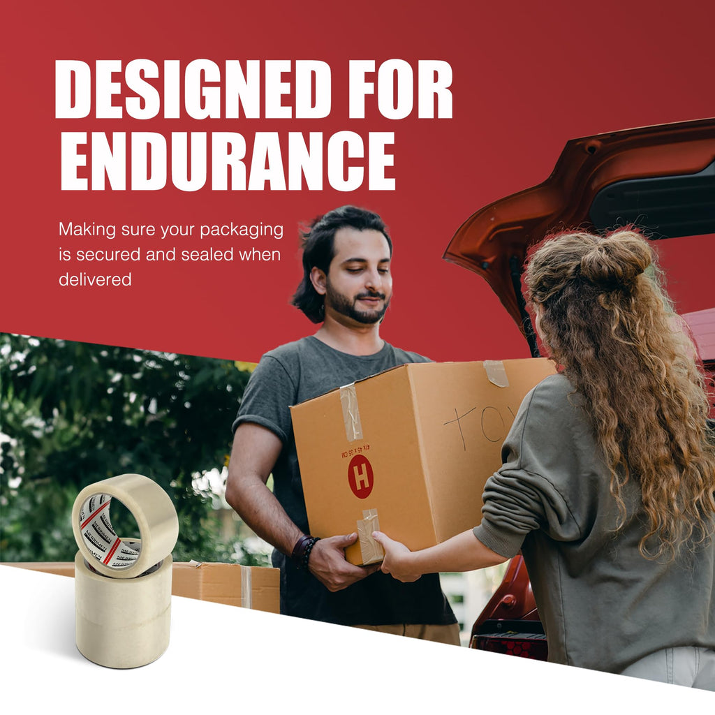 Merrimen Strong Heavy Duty Roll Pack Brown Packaging Tape, Secure Sticky Sealing Tape for Parcel Boxes, Moving Boxes, Large Postal Bags for Long Term Storage, (48MM x 66M) (3 rolls, Brown)