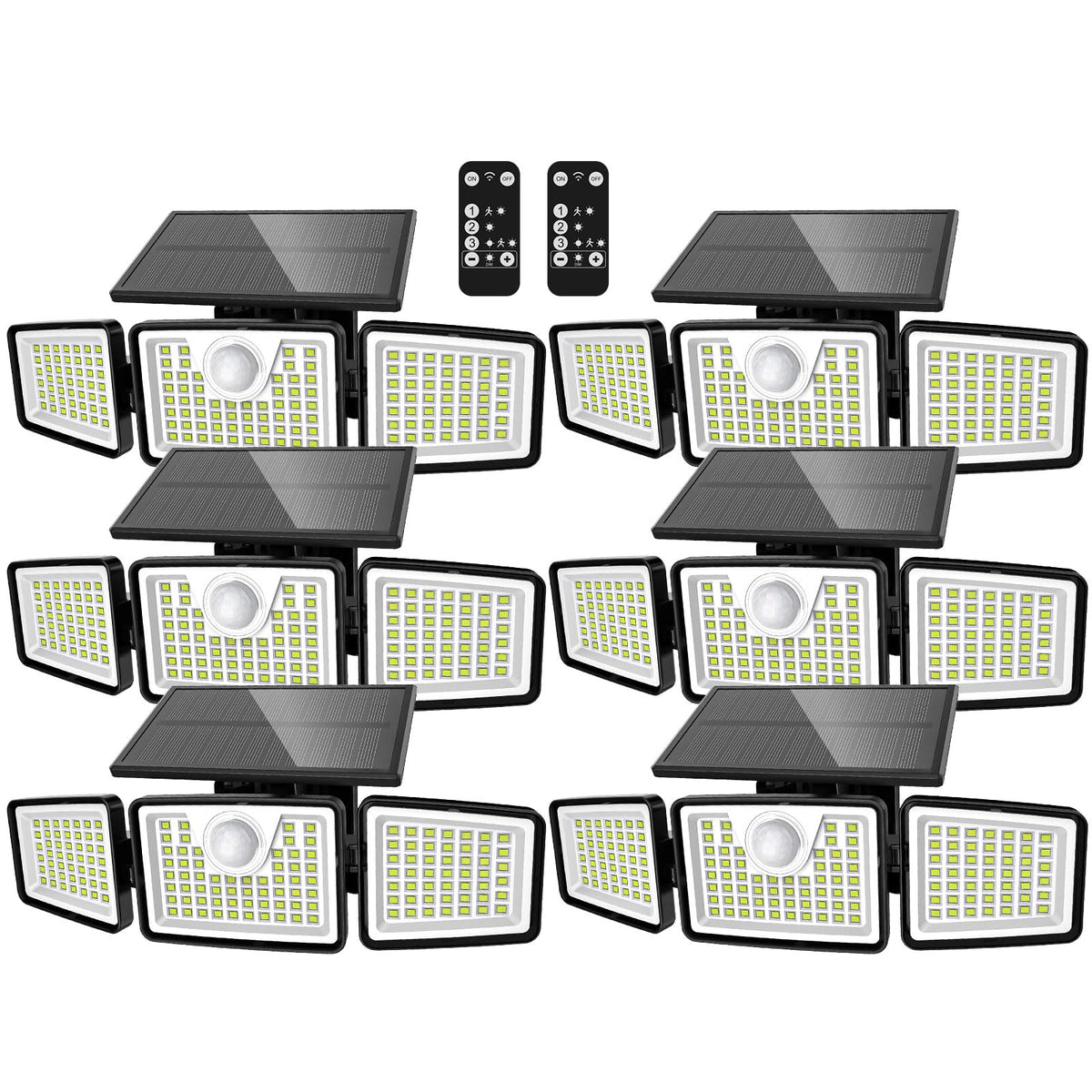 daphino 2500LM Solar Lights, Motion Sensor Outdoor Lights, 3-Head, 2 Pack