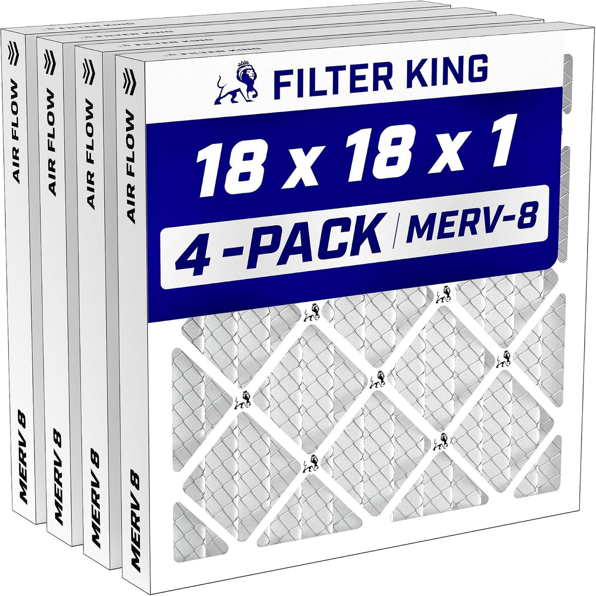 Filter King 24x30x1 Air Filter MERV 8, AC Furnace Filters (4-Pack)