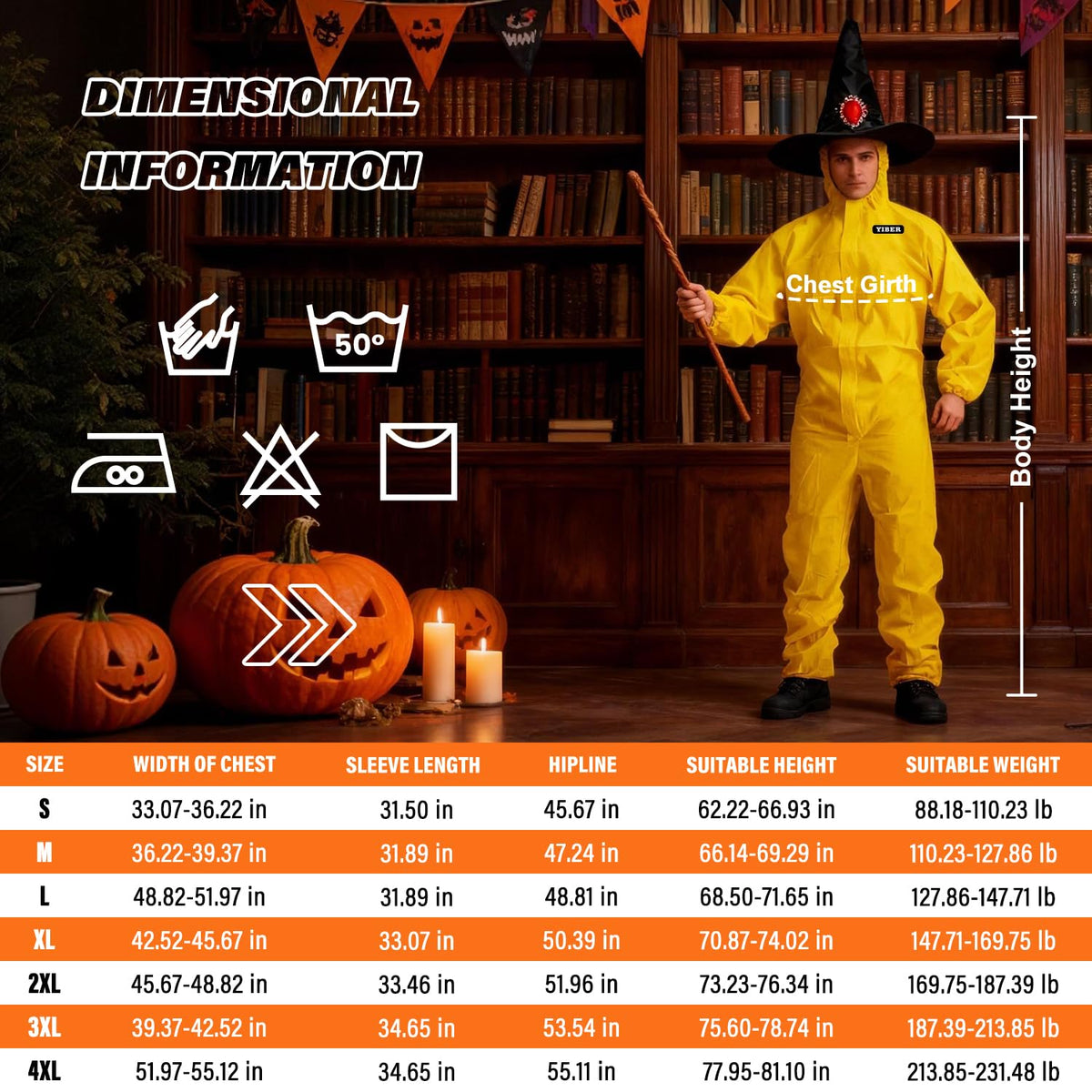 Hazmat suit, Disposable coveralls for Painting, Ideal Halloween Cosplay Hazmat Costume, White, Medium, 2