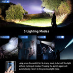 Blukar LED Torch Rechargeable, 2000L Super Bright Flashlight with 5 Modes