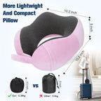 Cirorld Travel Pillow for Airplane, Neck Pillow for Travel, Memory Foam Travel Neck Pillow for Adults, Adjustable & Compact Flight Pillow, Ergonomic Neck Cushion, With Ear Plugs, Eye Mask, Carry Bag