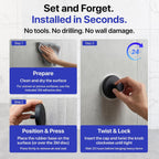 HOME SO Suction Cup Hooks for Shower & Bathroom Towel Holder 2-Pack Black