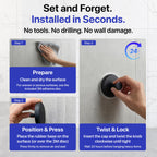 HOME SO Suction Cup Hooks for Shower & Bathroom Towel Holder 2-Pack Black