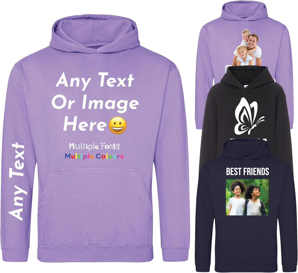 Varsany Personalised T Shirts Mens Womens Kids UK - Customised T Shirt with Any Text and Photo, Long-Lasting Printing - Design Your Own Custom T Shirt