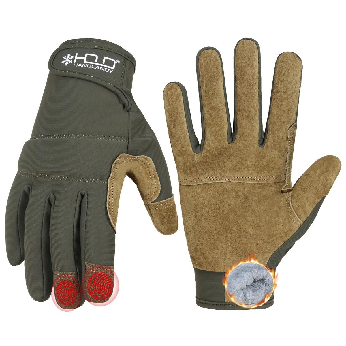 HANDLANDY Work Gloves for Men & Women, Utility Mechanic Working Gloves Touch Screen, Flexible Gardening Gloves for Yard