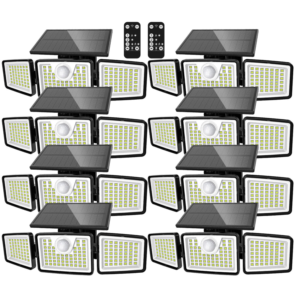 daphino 2500LM Solar Lights, Motion Sensor Outdoor Lights, 3-Head, 2 Pack