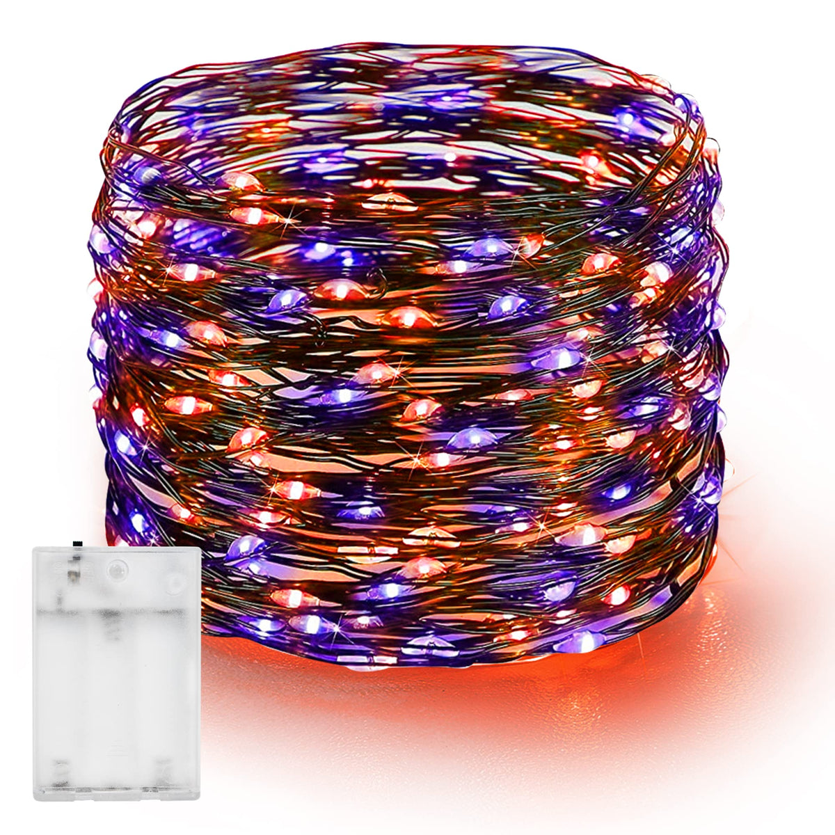Dazzle Bright Fairy Lights Battery Operated, 20 FT 60 LED Silver Wire Waterproof Battery Operated String Lights, Christmas Decorations for Indoor Outdoor Bedroom Yard Decor, Red