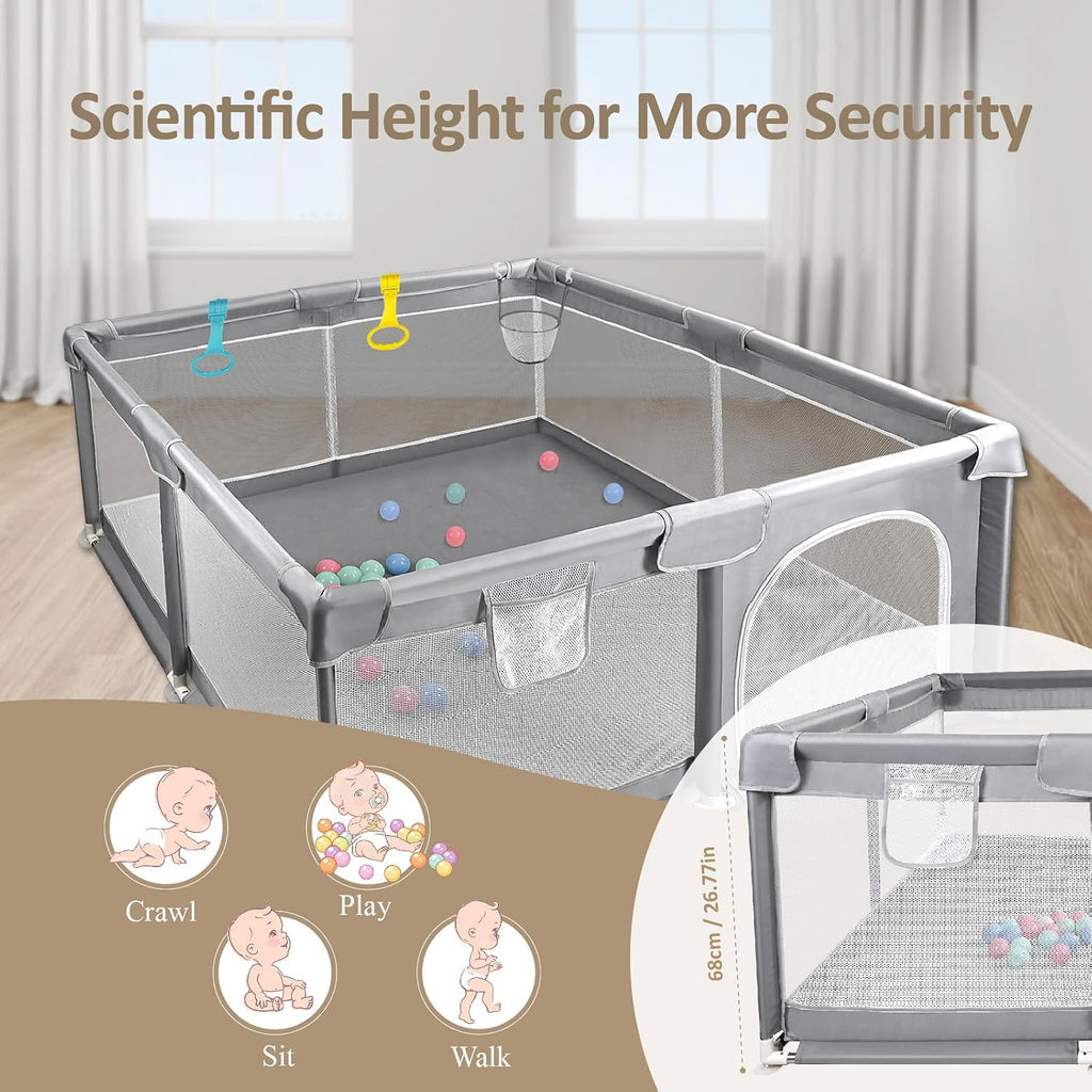 CHOLY Baby Playpen for Babies and Toddlers, Durable Play Pen