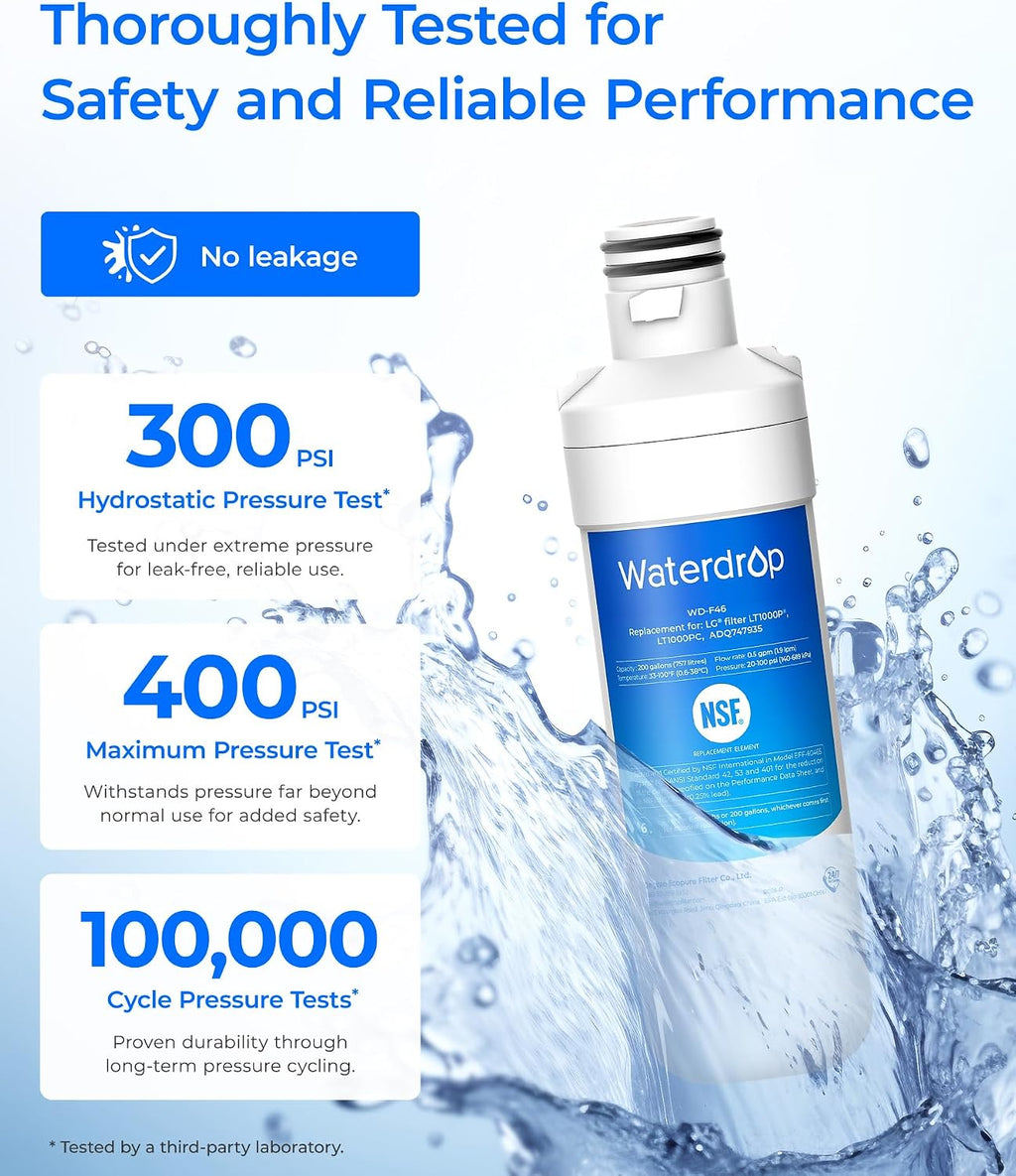 Waterdrop ADQ747935 Refrigerator Water Filter and Air Filter, 3 Combo