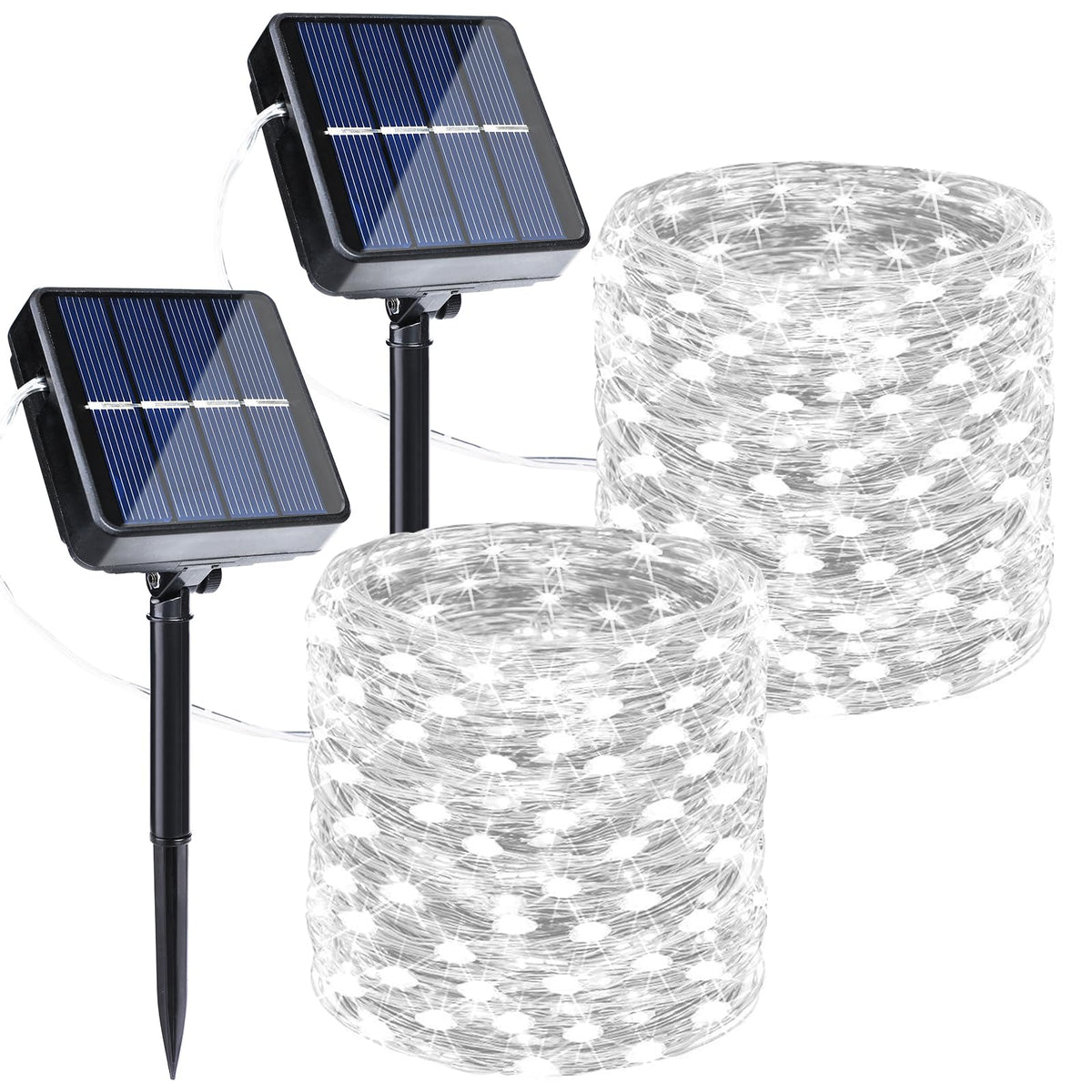Joomer Solar Fairy Lights, 2-Pack Total 80FT 240LED Lights, Warm White