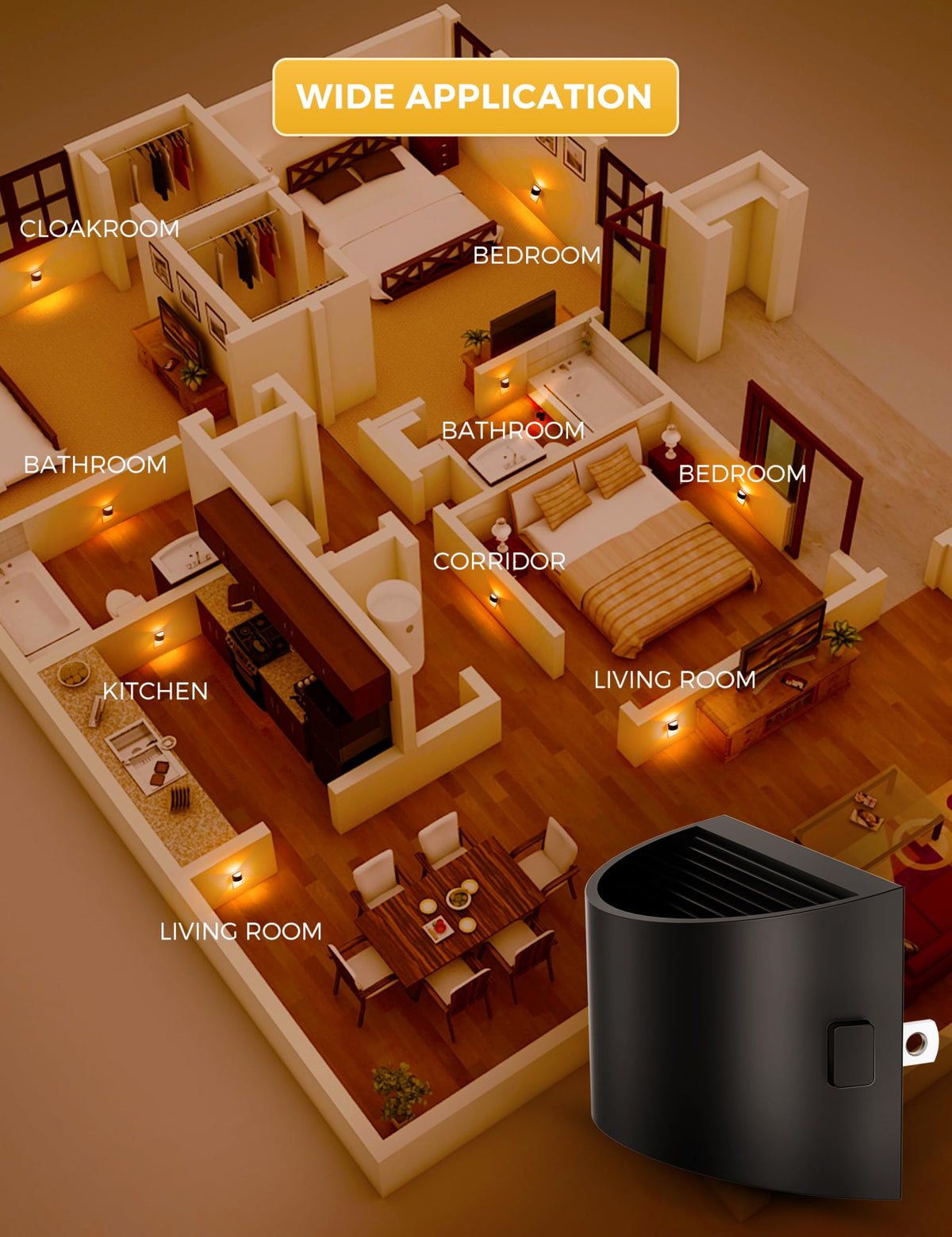 L LOHAS LED Night Lights Plug into Wall, Dimmable Night Light 2 Pack