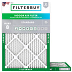 Filterbuy 18x18x1 Air Filter MERV 8 Dust & Allergy Defense (2-Pack)