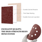 S SATC Sanding Discs 60 Grit 110Pcs Orbital Sander Discs 125mm Hook and Loop Round Orbital Sander Pads for Sanding