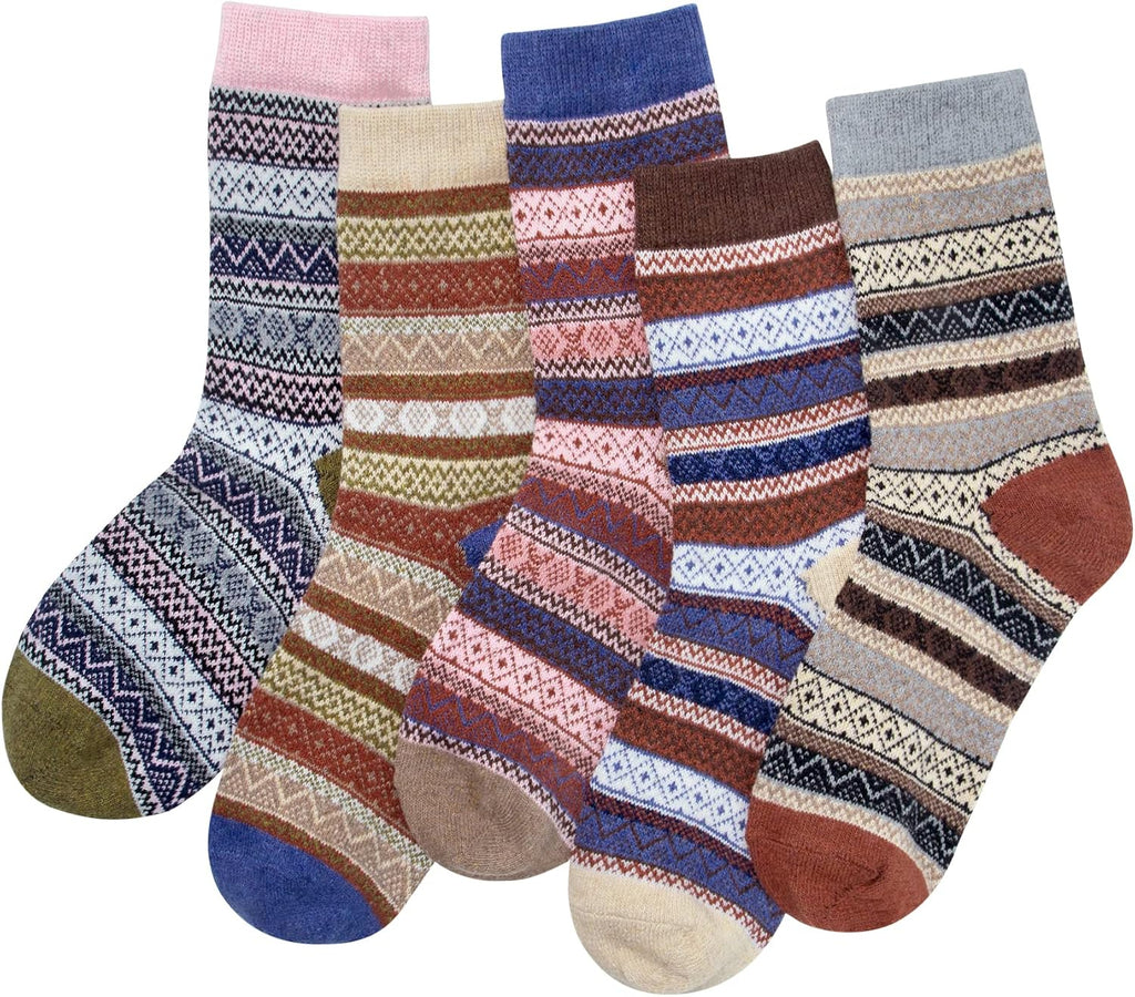 Ladies Socks Wool Thermal Fluffy Gifts For Women 5 Pairs
