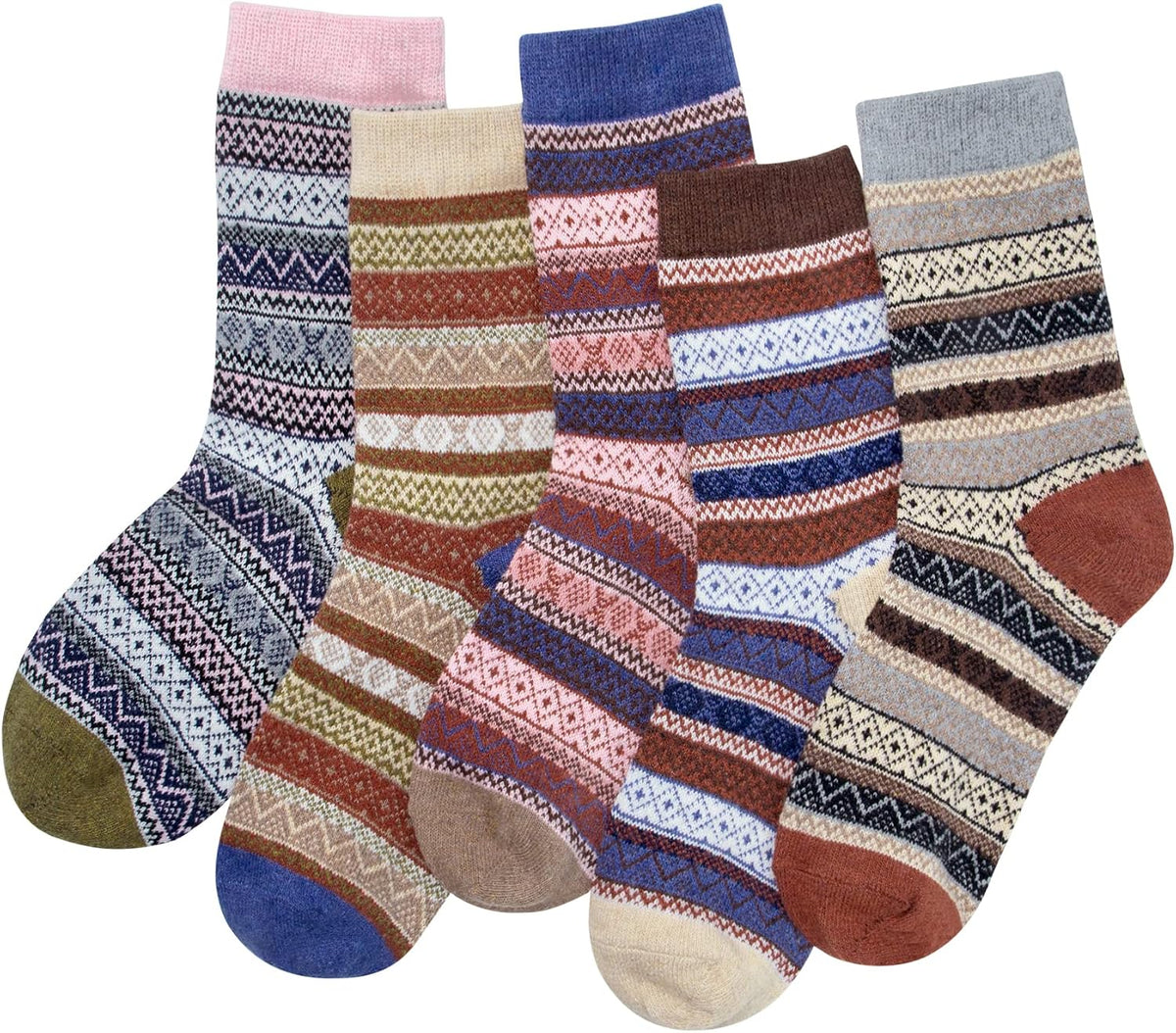 Ladies Socks Wool Thermal Fluffy Gifts For Women 5 Pairs