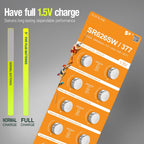 LR626 AG4 377 SR626SW 1.5V Button Cell Batteries (10 Pack) – Long Lasting Coin Batteries for Watches, Key Fobs, Scales, Toys & Small Electronics