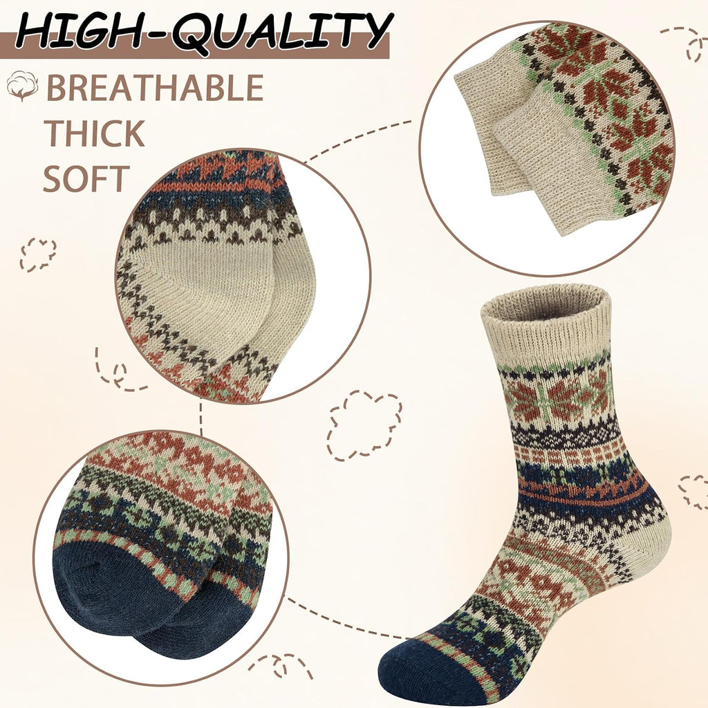 Ladies Socks Wool Thermal Fluffy Gifts For Women 5 Pairs