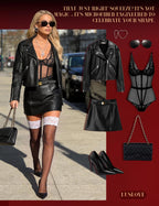 Hold Up Stockings for Women – Sexy Lace Top Thigh High with Anti-Skid Silicone Silk One Size
