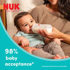 NUK Perfect Match Baby Bottle | 3+ Months | 260ml | Anti Colic Feeding Bottle | PP | Temperature Control Indicator | Hippo | 3 Count