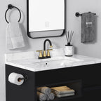 Matte Black Bathroom Faucet, Hurran 4 inch Centerset 2-Handle Lead-Free