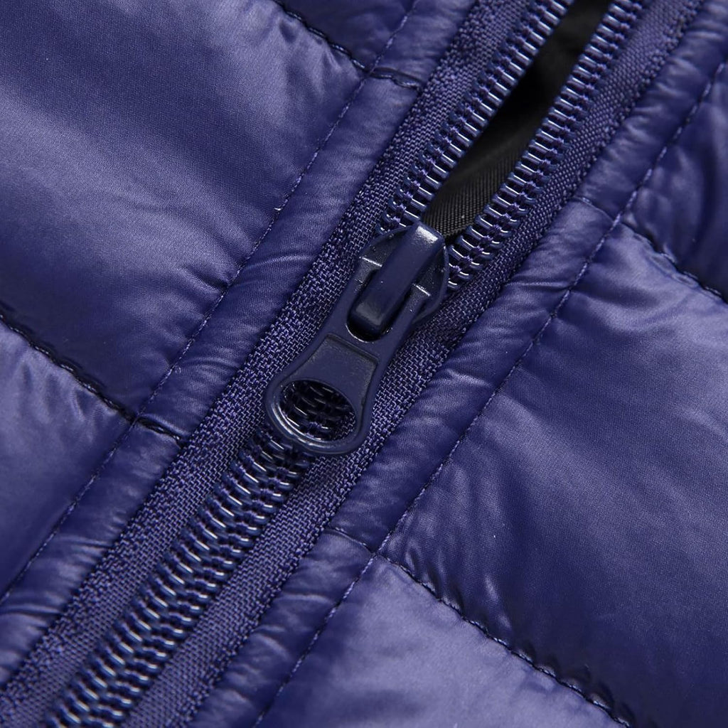 Men Winter Warm Down Jacket Long Sleeve Quilted Coats Casual Puffer Jackets Mens Outdoor Ski Hiking Windproof Stand Collar Full Zip Outwear Solid Color Thermal Coat