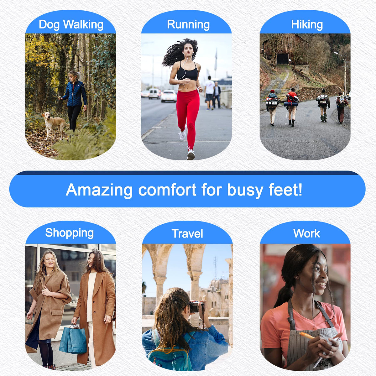 Memory Foam Insoles for Men and Women, Cushioned Shoe Insoles for Running Shoes, Trainers, Work Boots and Walking Shoes, Shock Absorbing Foot Pain Relief Comfort Inner Soles UK Size 3 to 12