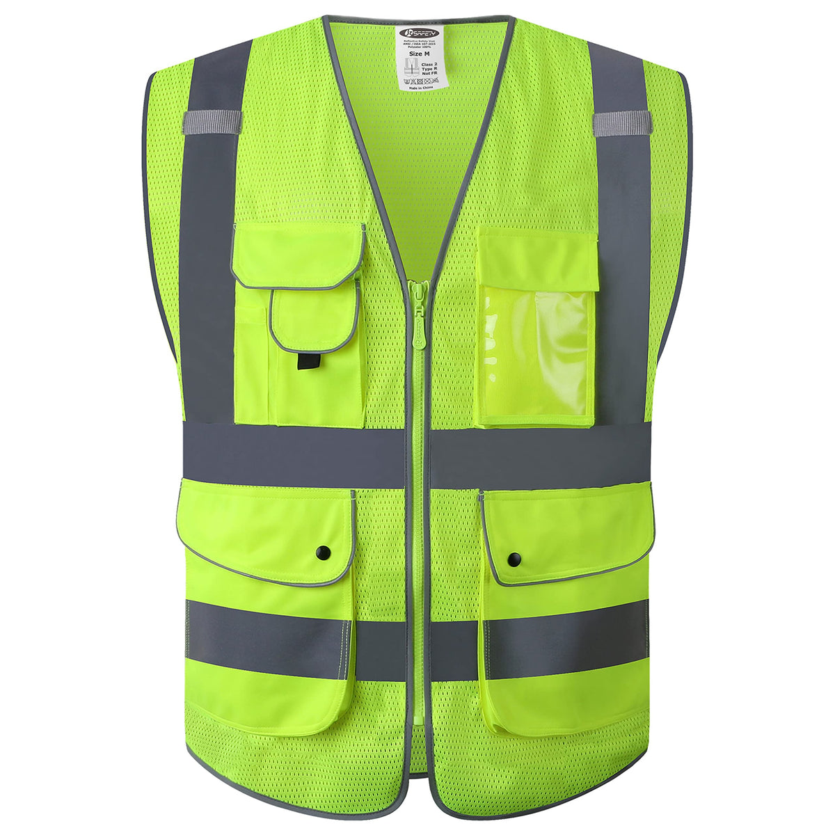 JKSafety Safety Vest for Men Women Reflective Hi Vis JK150 Green 3XL