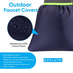 2Pack Outdoor Faucet Covers for Winter,8.5"x6.7"x2" Pro Spigot Cover Freeze Protection,Outdoor Water Socks with Reflective Strips for Winter Spigot Cover Pipe Insulation Reusable Waterproof,Black
