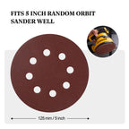 S SATC Sanding Discs 60 Grit 110Pcs Orbital Sander Discs 125mm Hook and Loop Round Orbital Sander Pads for Sanding