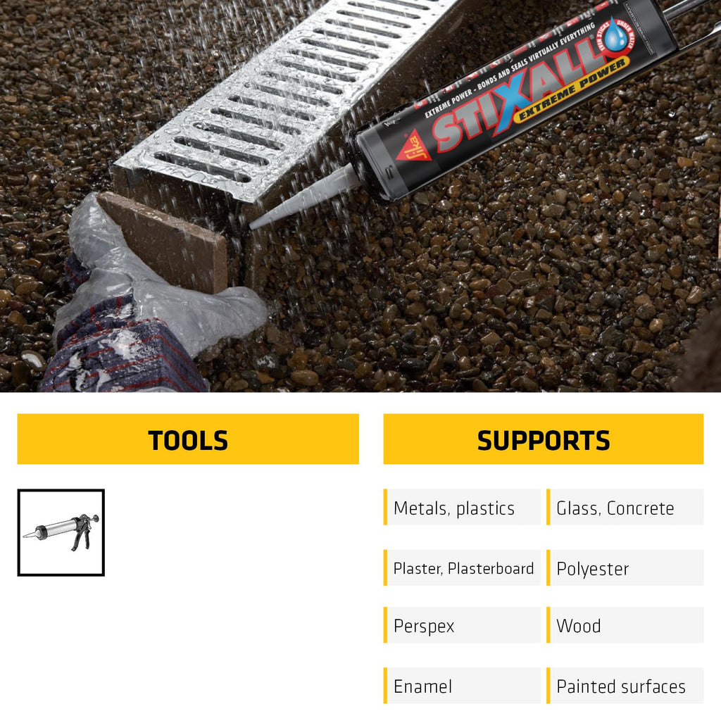 Sika Stixall Extreme Power Sealant And Adhesive, Black, 290ml