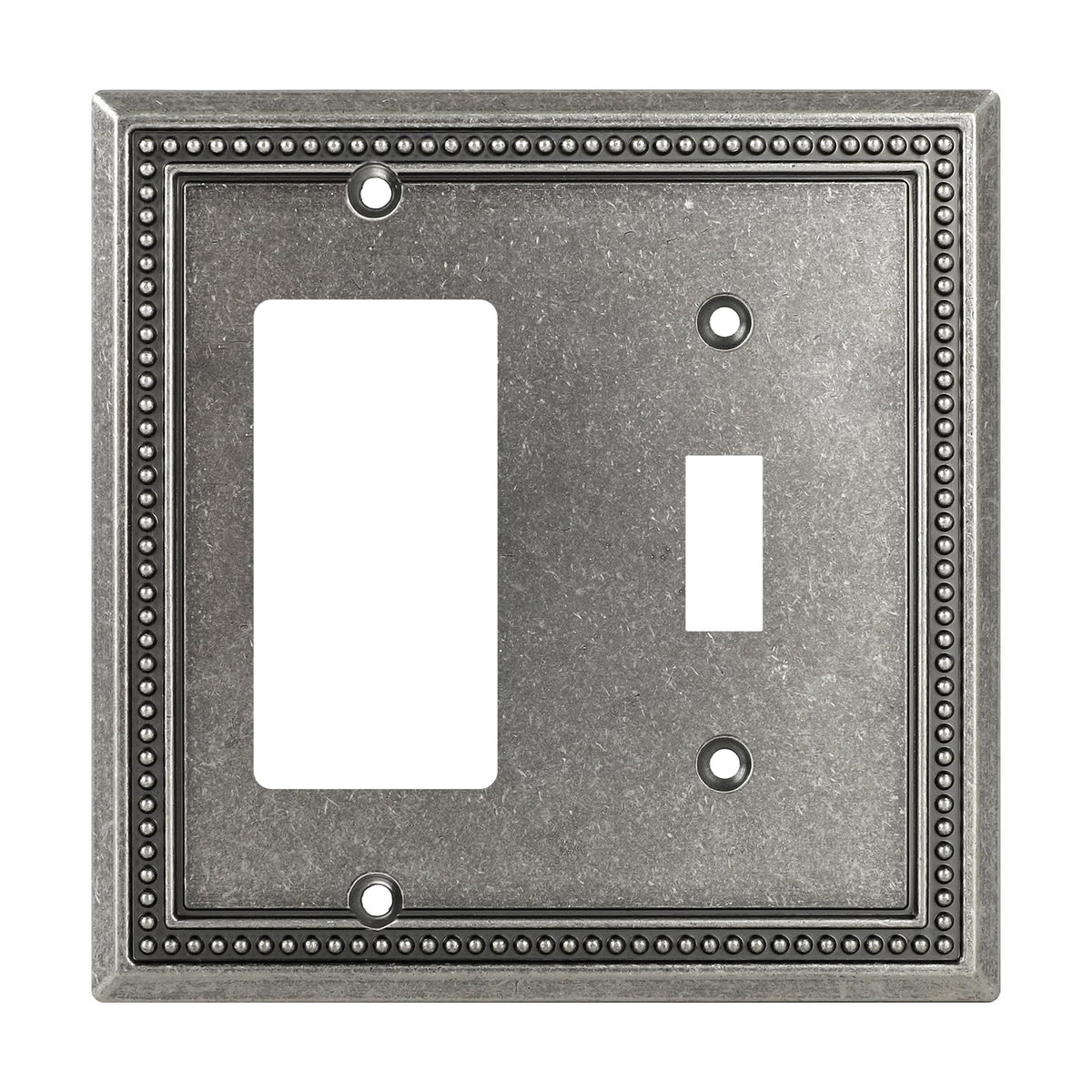 Sunken Pearls Heavy-Duty 4 Toggle Light Switch Plate, Antique Brass, 1 Pack