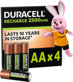 DURACELL AA Rechargeable Batteries (4 Pack) 1.2V, 2500 mAh NiMH