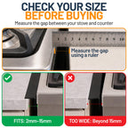Linda’s Essentials Silicone Stove Gap Covers (2 Pack), Heat Resistant Oven Gap Filler Seals Gaps Between Stovetop and Counter, Easy to Clean Stove Gap Guard (21 Inches, Black)