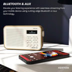 DAB/DAB+ & FM Portable Digital Radio | Simple Controls | Dual Alarms & Sleep Timer | Battery & Mains Powered (4x”AA”) | Bluetooth | Perfect for Home, Office or Outdoors | AZATOM Desire X2 (Oak)