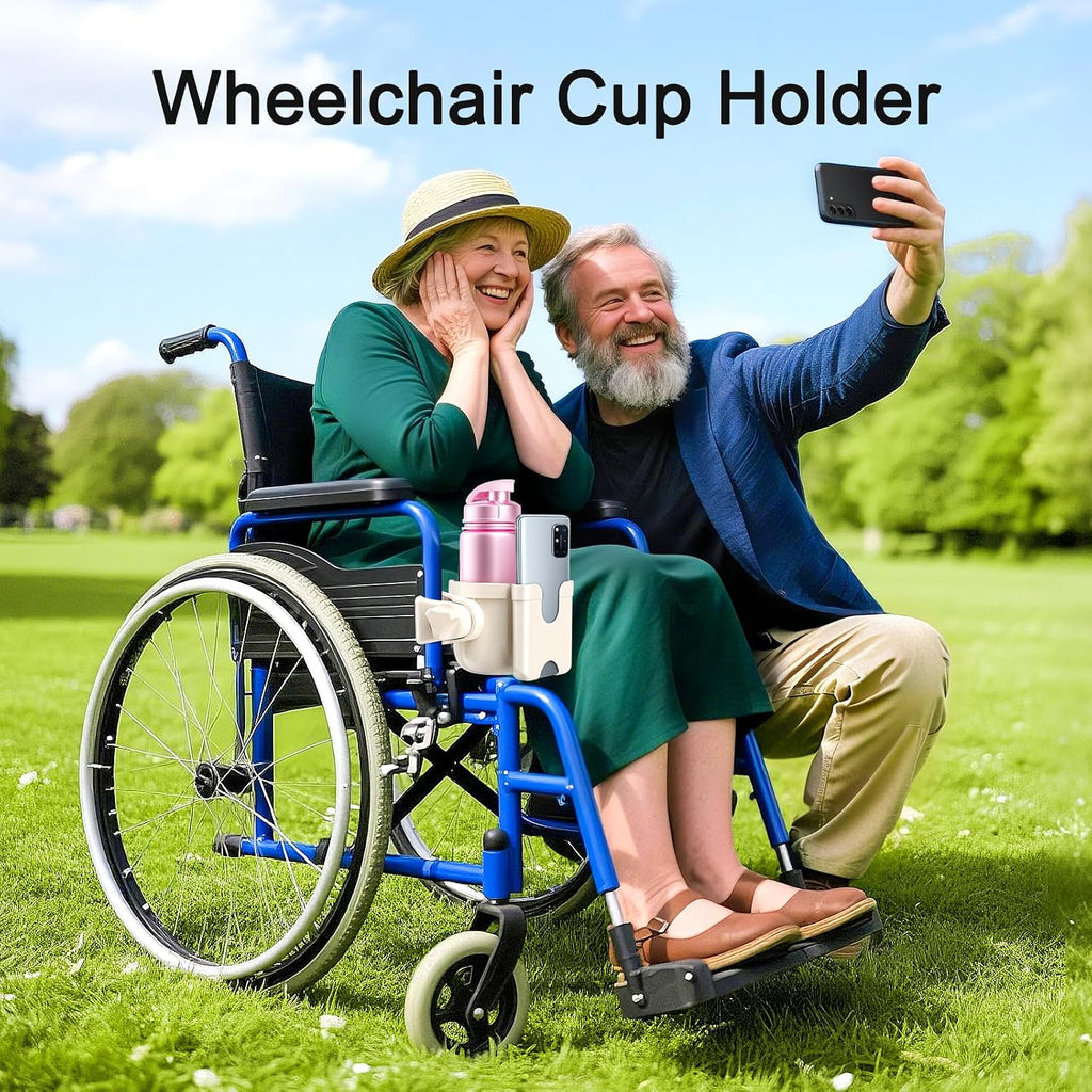 Wheelchair Cup Holder: Universal Cup Holder with Phone Holder for Pram Bike