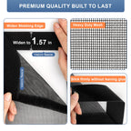METAONLY Magnetic Screen Door Mesh, Works for Patio, Sliding Door, Keeps Bug Mosquito Out, Fresh Air Flow, Fits 32" x 80" Door - Curtain Size 34" x 82", Black with Lace